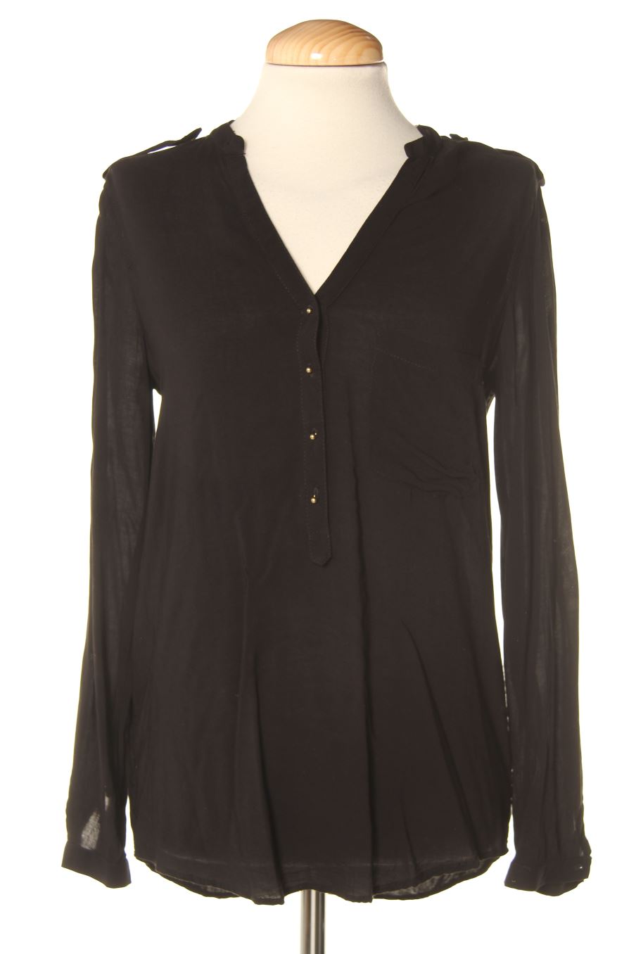 Blusa de manga larga de Zara de la talla XS, de color negro