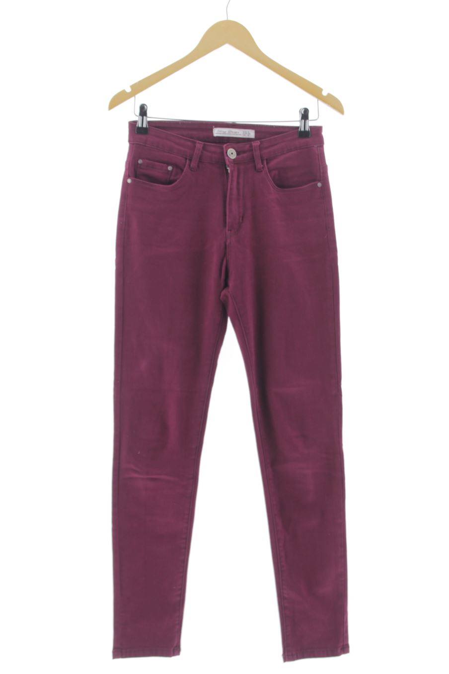 Jeans shiny design de la taille 36, de couleur bordeaux de denim
