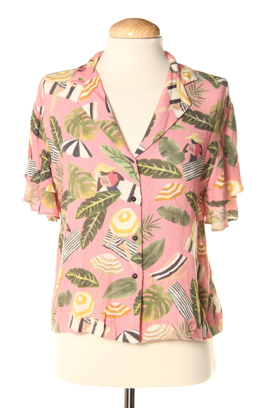 Camisa de Mango de la talla XS, de color rosa