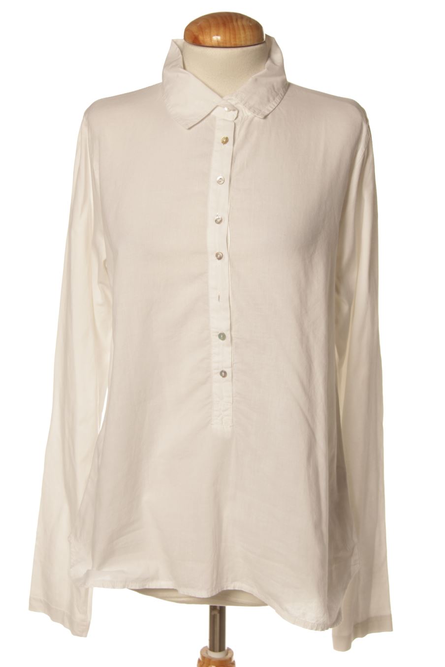 Blouse à manches longues Angelina de la taille L, de couleur blanc