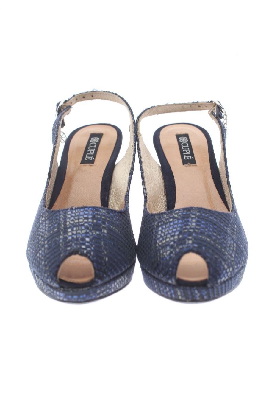 Sandalias tacon de Cuplé de la talla 36, de color azul marino de