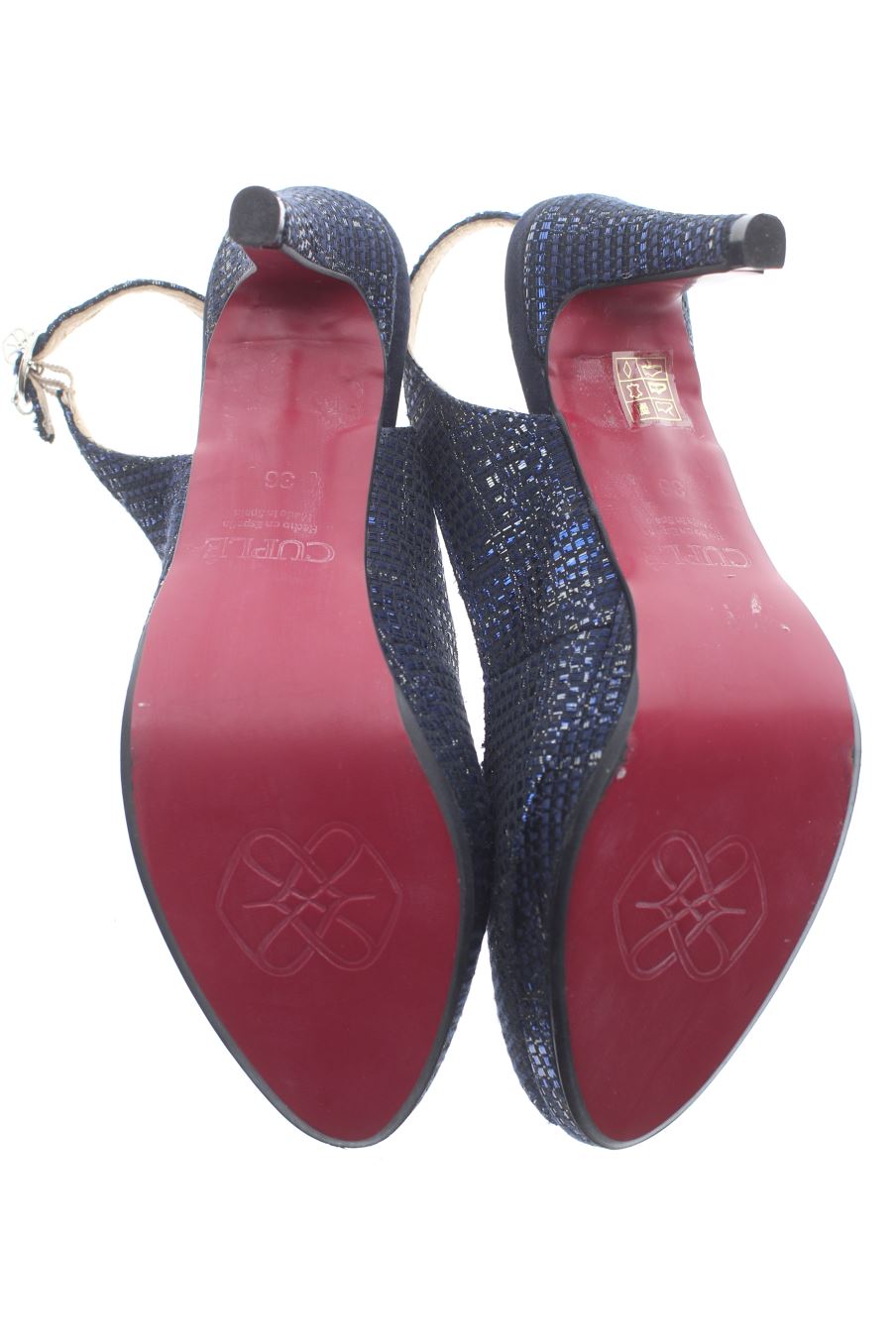 Sandalias tacon de Cuplé de la talla 36, de color azul marino de