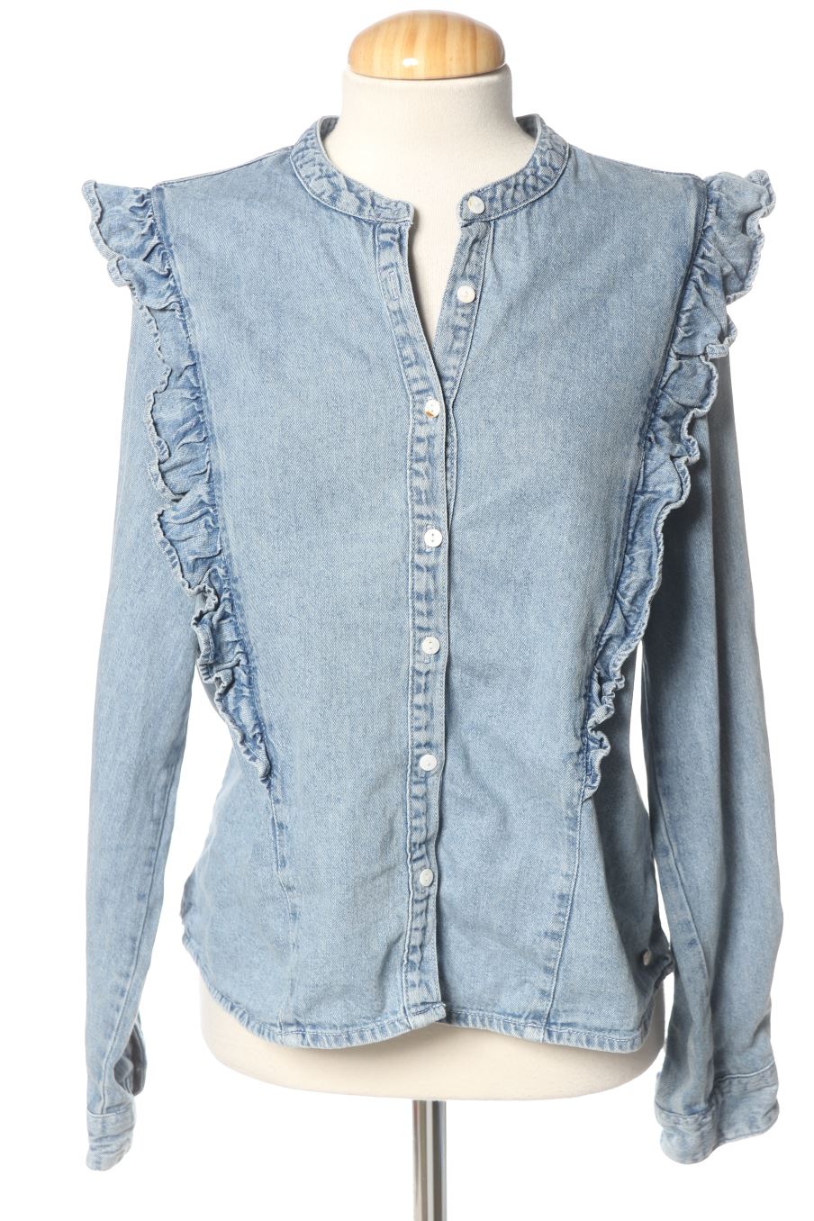 Blusa de manga larga de Green coast de la talla 40, de color azul de ropa vaquera