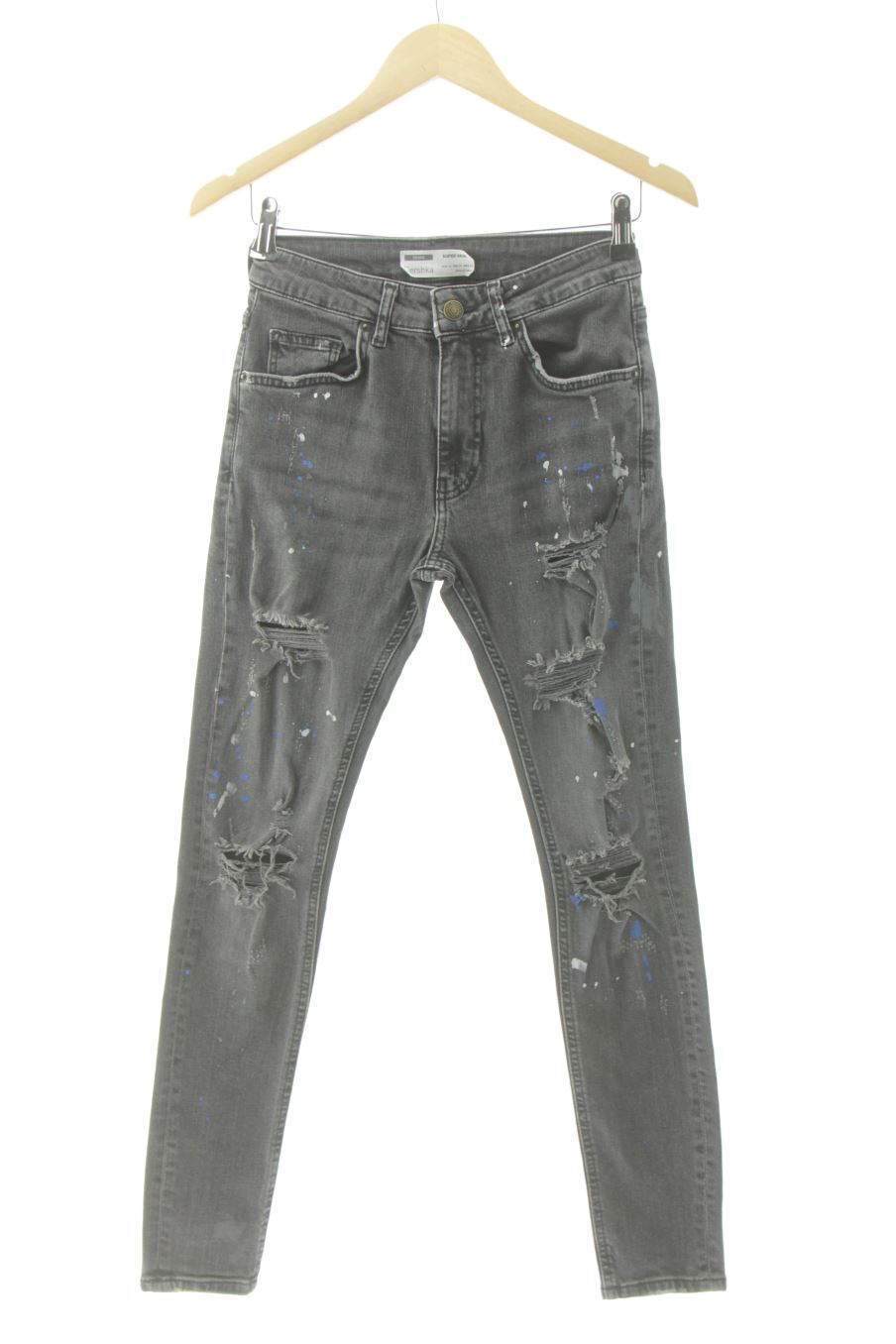Jeans von Bershka Größe 36, Farbe Aufdruck, aus Jeanskleidung für