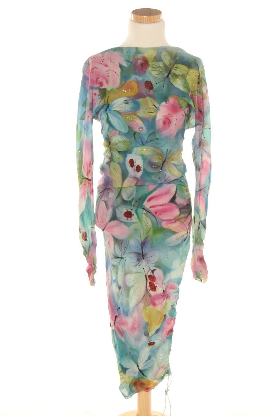 Robe casual Francesca Miranda Couture de la taille 38, de couleur imprimés de soie