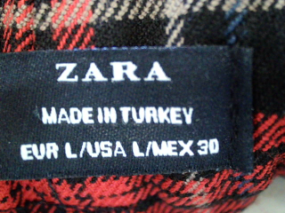 Pantalón de trf (ZARA) de la talla L, de color cuadros