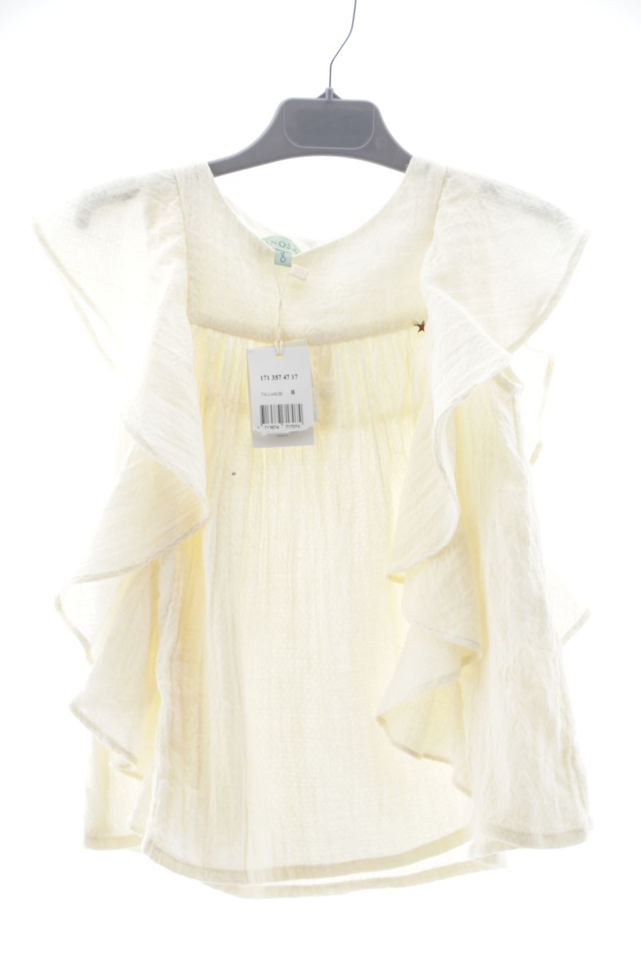 Blouse à manches courtes Nanos de la taille 8 ans avec une étiquette