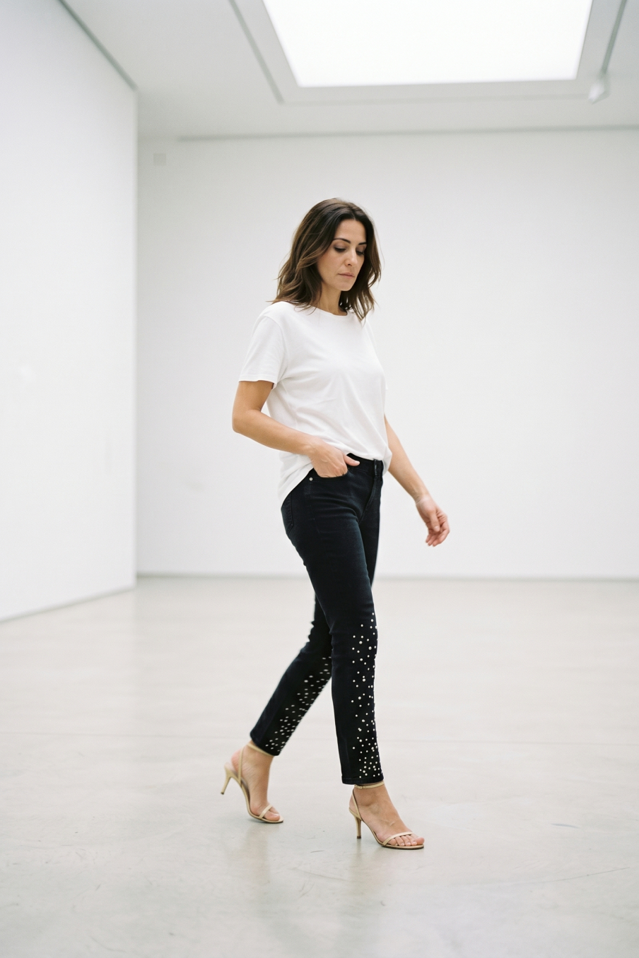 Jeans Mango de la taille 34, de couleur noir de denim