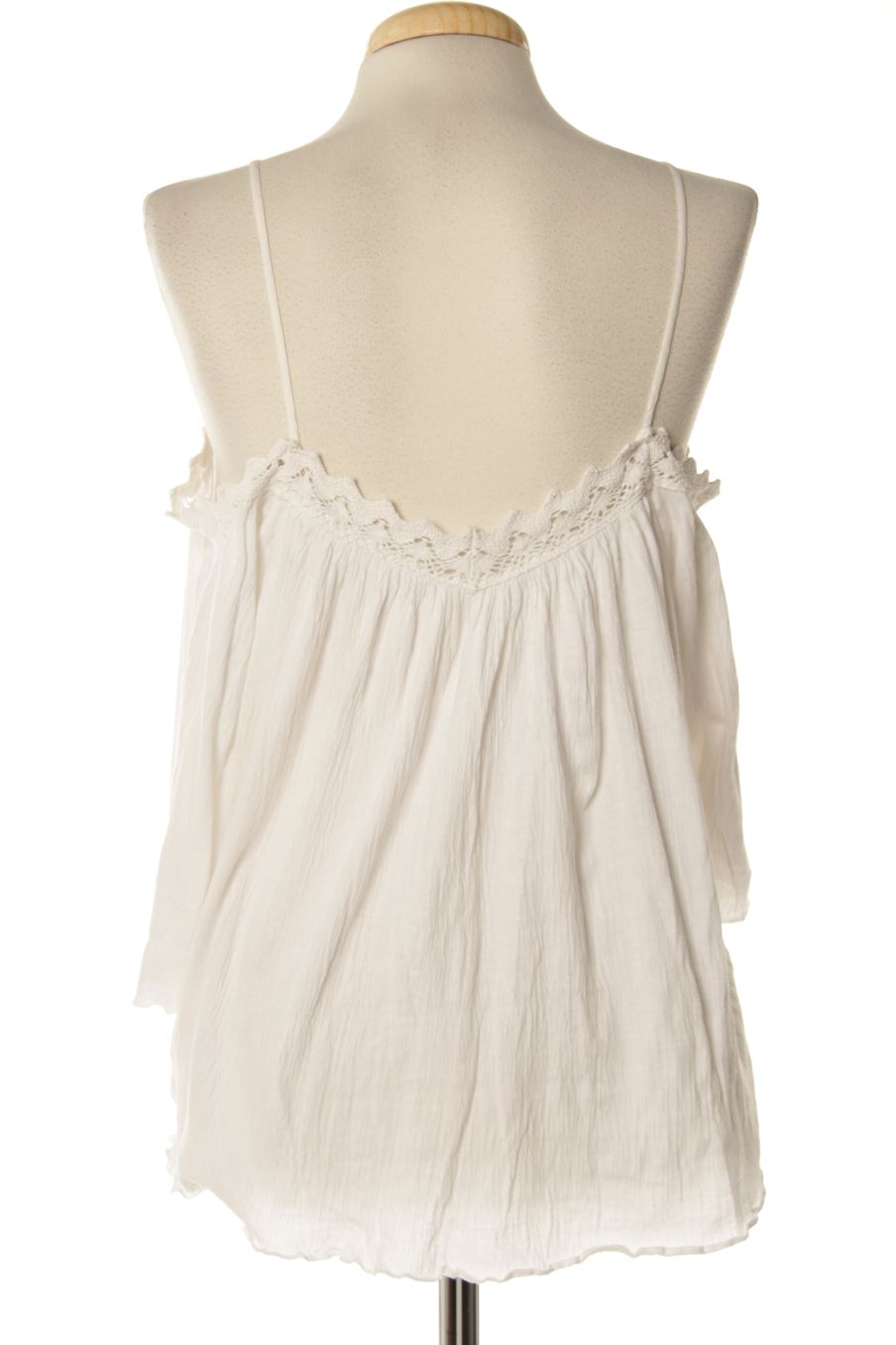 Blouse à manches courtes Pull & Bear de la taille S, de couleur blanc