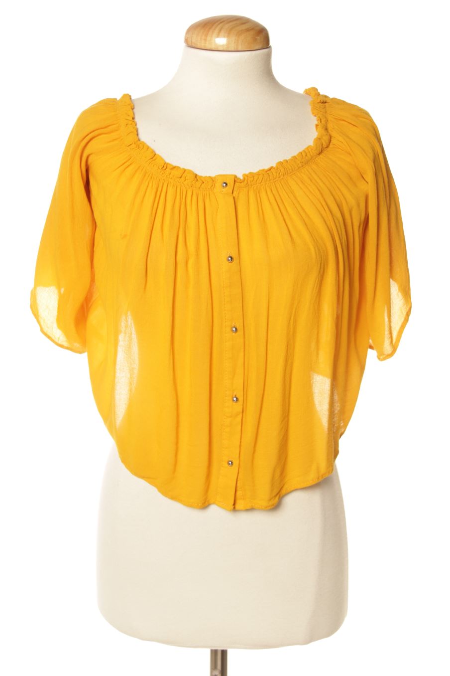 Blouse à manches courtes Zara de la taille XS, de couleur jaune