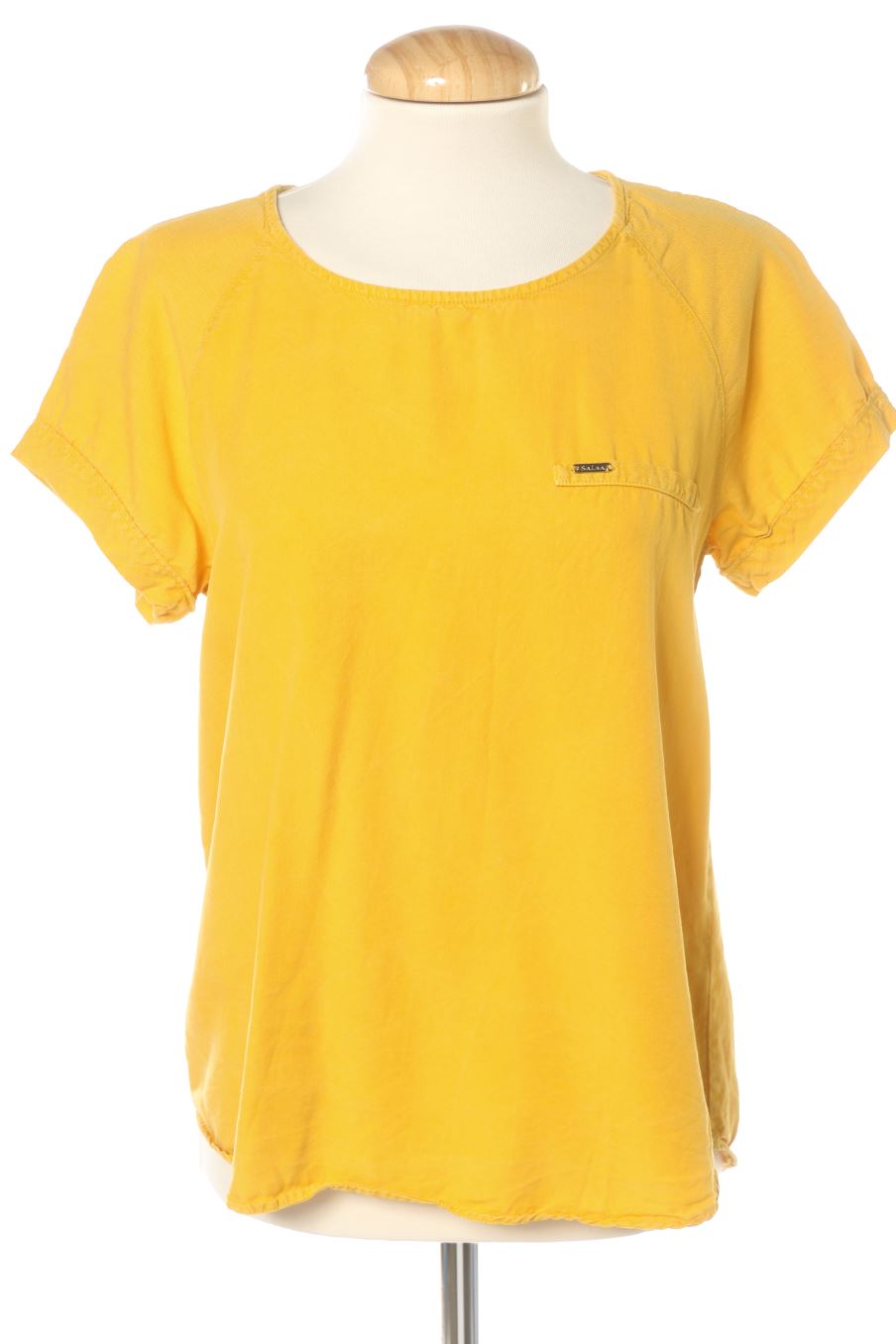 Blusa a maniche corte de salsa de la talla M, de color giallo