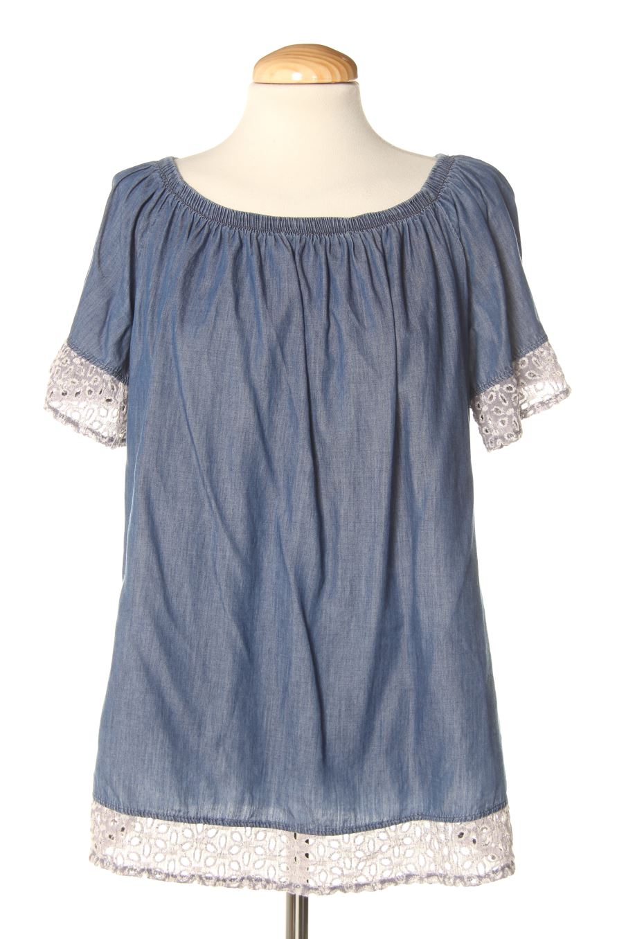 Blusa de manga corta de A de T de la talla M, de color azul