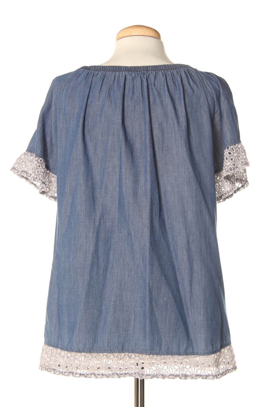 Blusa de manga corta de A de T de la talla M, de color azul