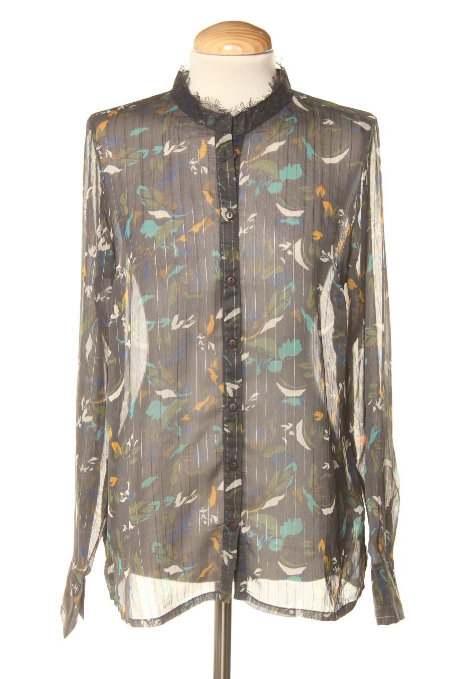Blouse à manches longues Miss Captain de la taille 38, de couleur fleurs