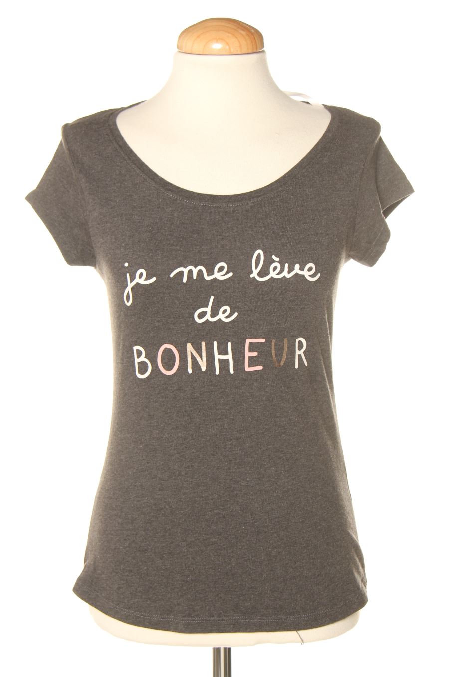 T-shirt Gémo de la taille XS, de couleur gris
