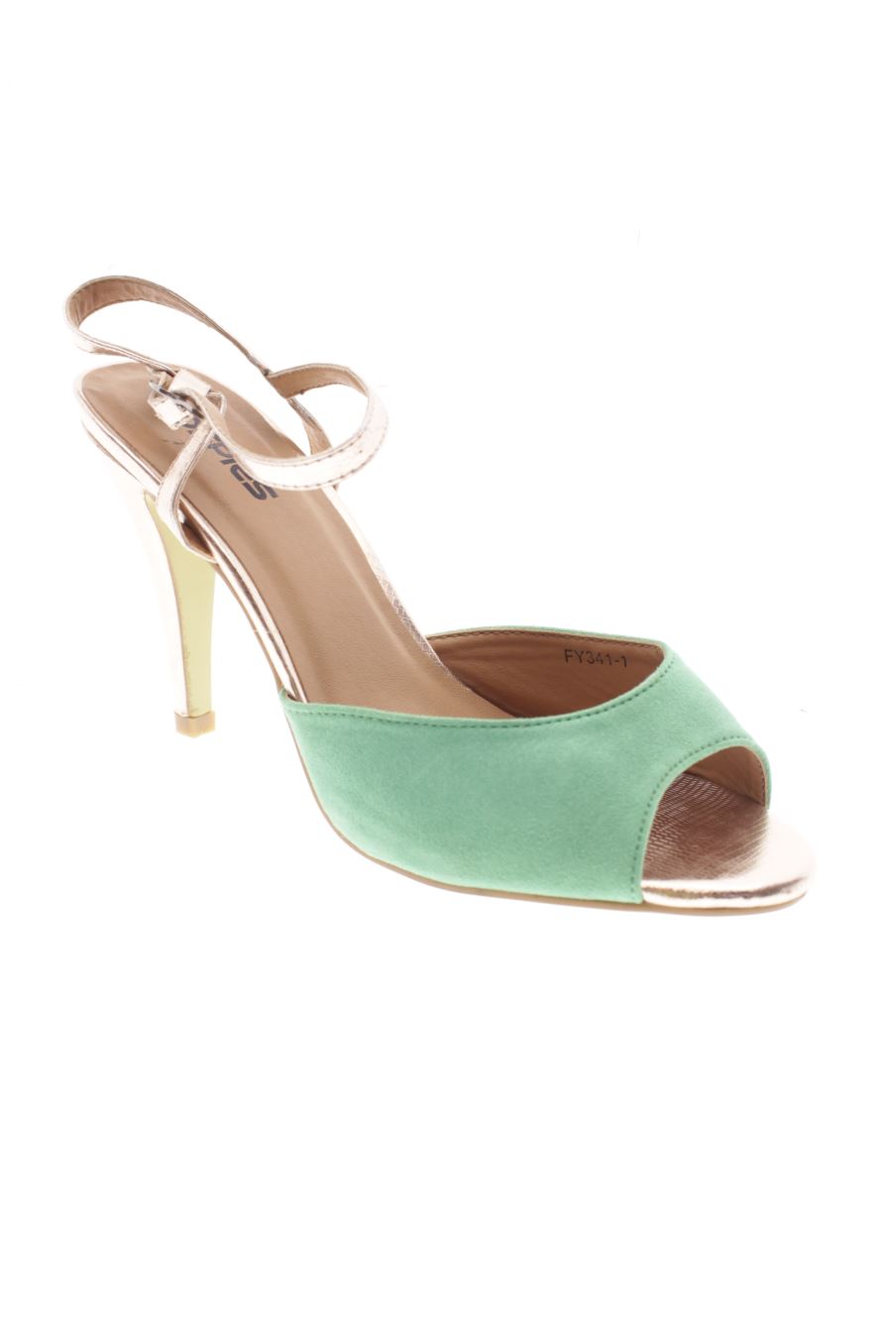 Sandalias tacon de Dospies de la talla 39, de color verde de