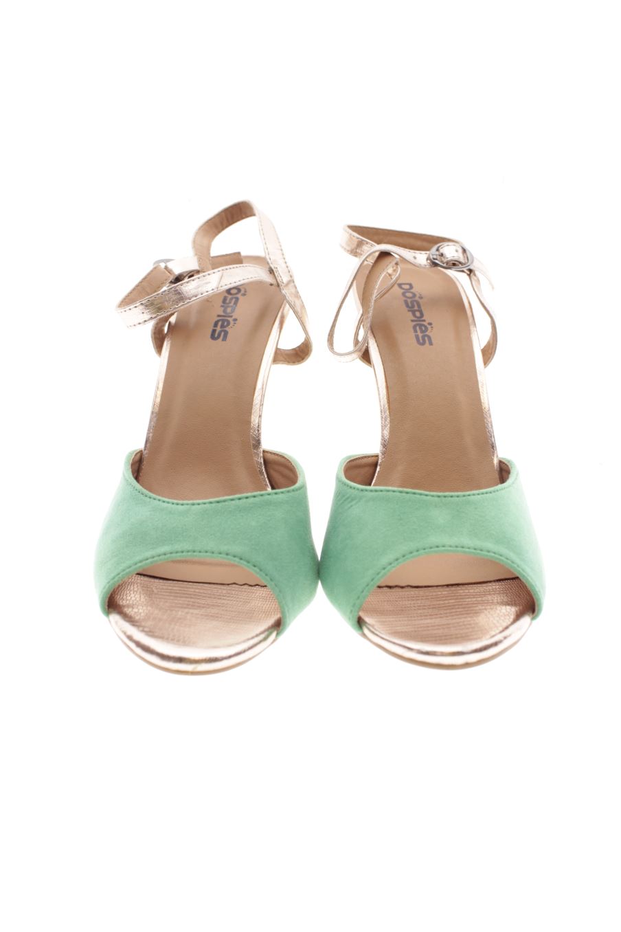 Sandalias tacon de Dospies de la talla 39, de color verde de