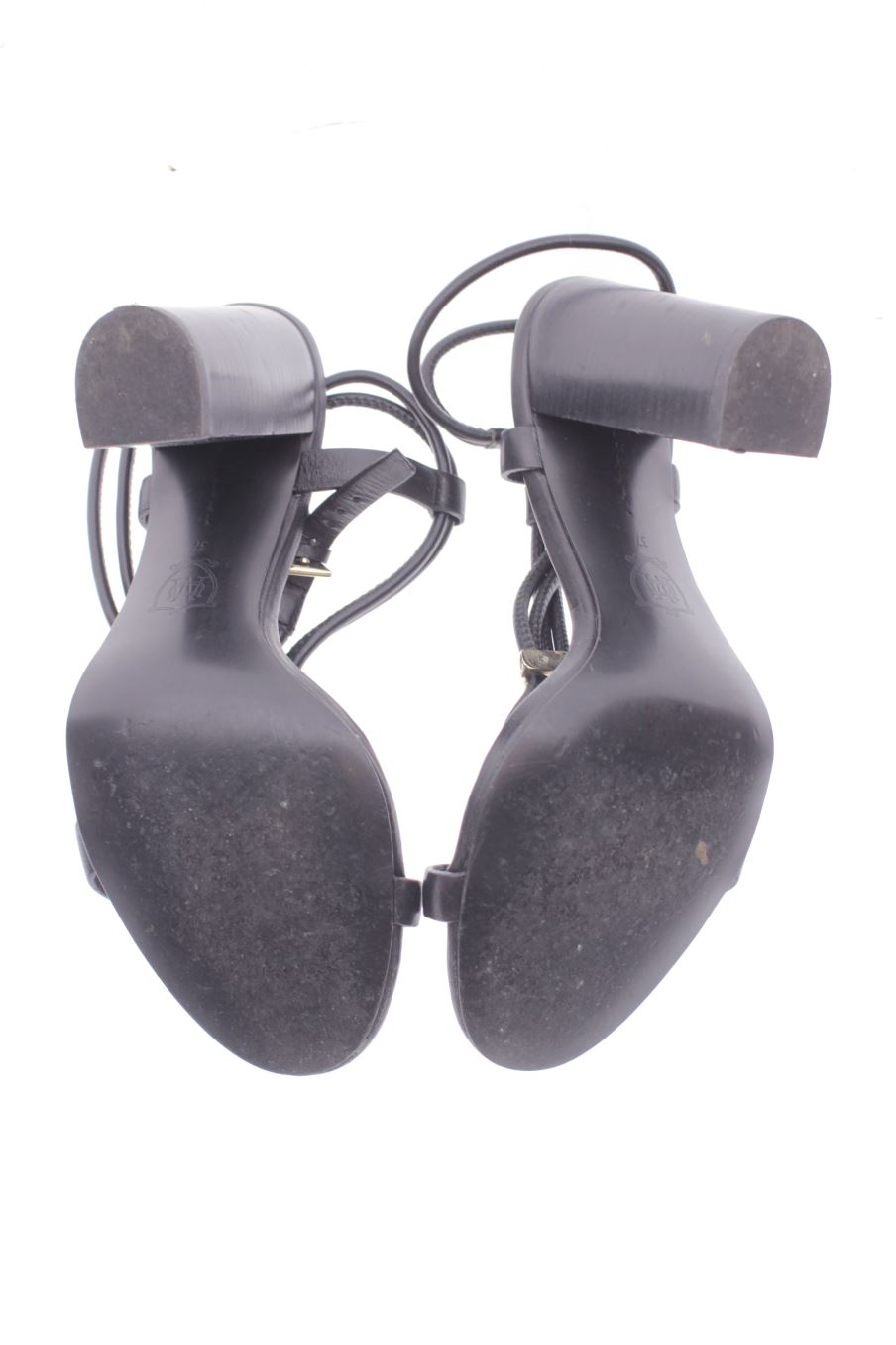 Sandalias tacon de Massimo Dutti de la talla 37, de color negro de