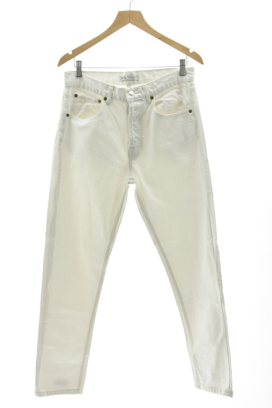 Jeans Zara de la taille 40, de couleur blanc de denim