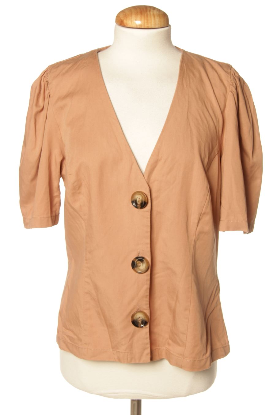 Blouse à manches courtes Zara de la taille L, de couleur marron