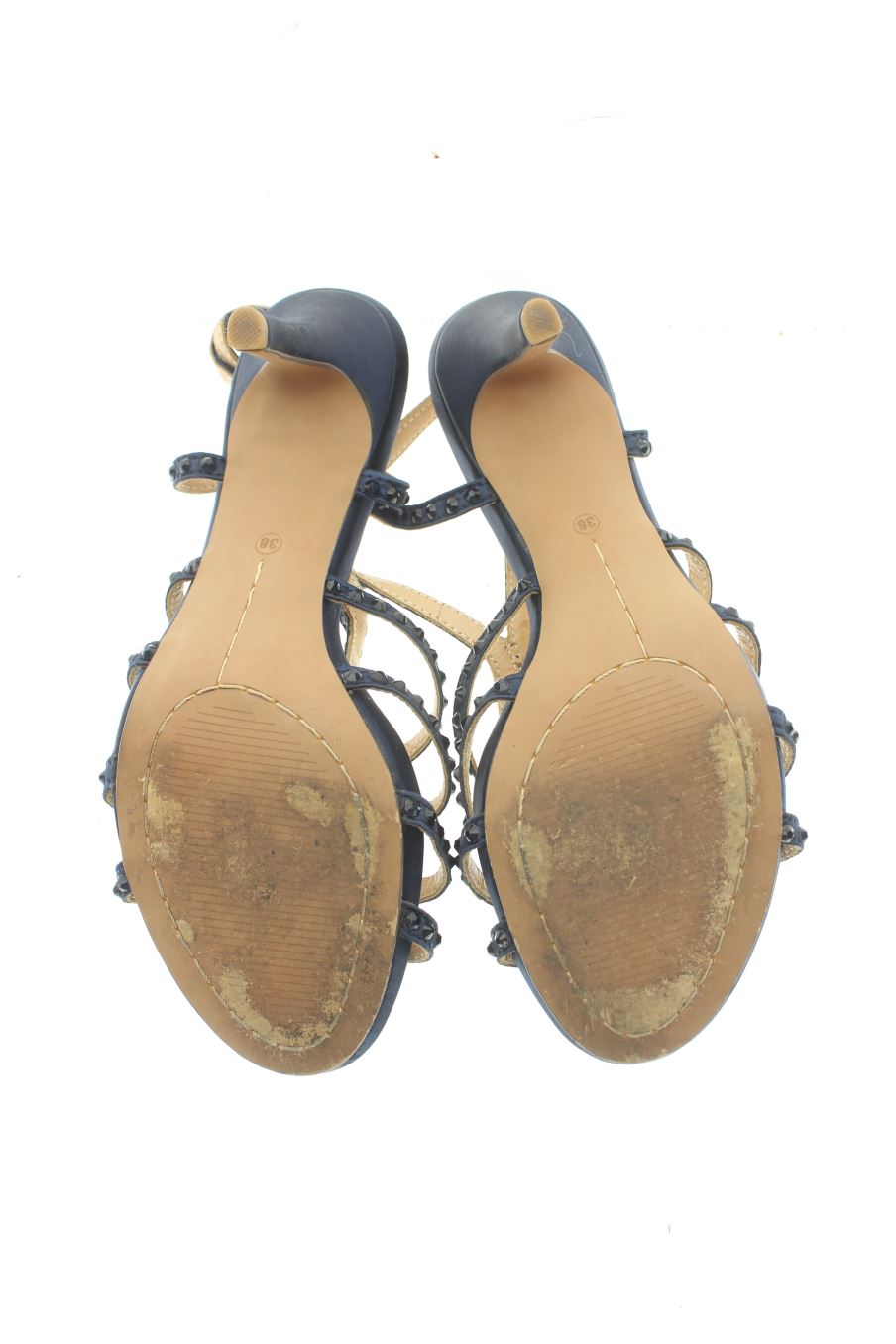Sandalias tacon de Alma En Pena. de la talla 38, de color azul marino de