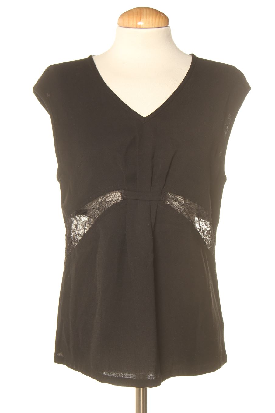 Blouse à manches courtes Color Block de la taille S, de couleur noir
