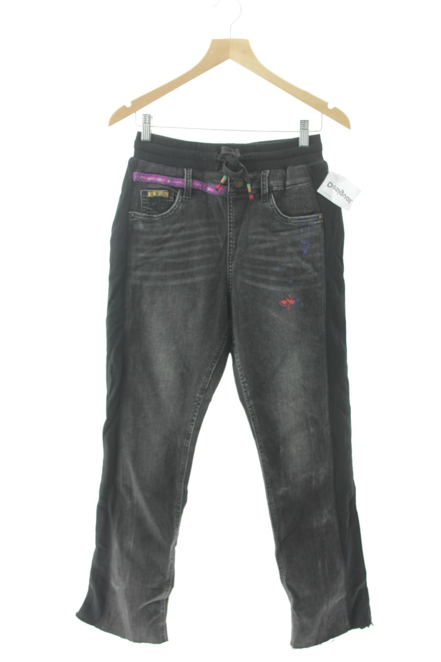Casual Hose von Desigual Größe M, Farbe Schwarz, aus Jeanskleidung für