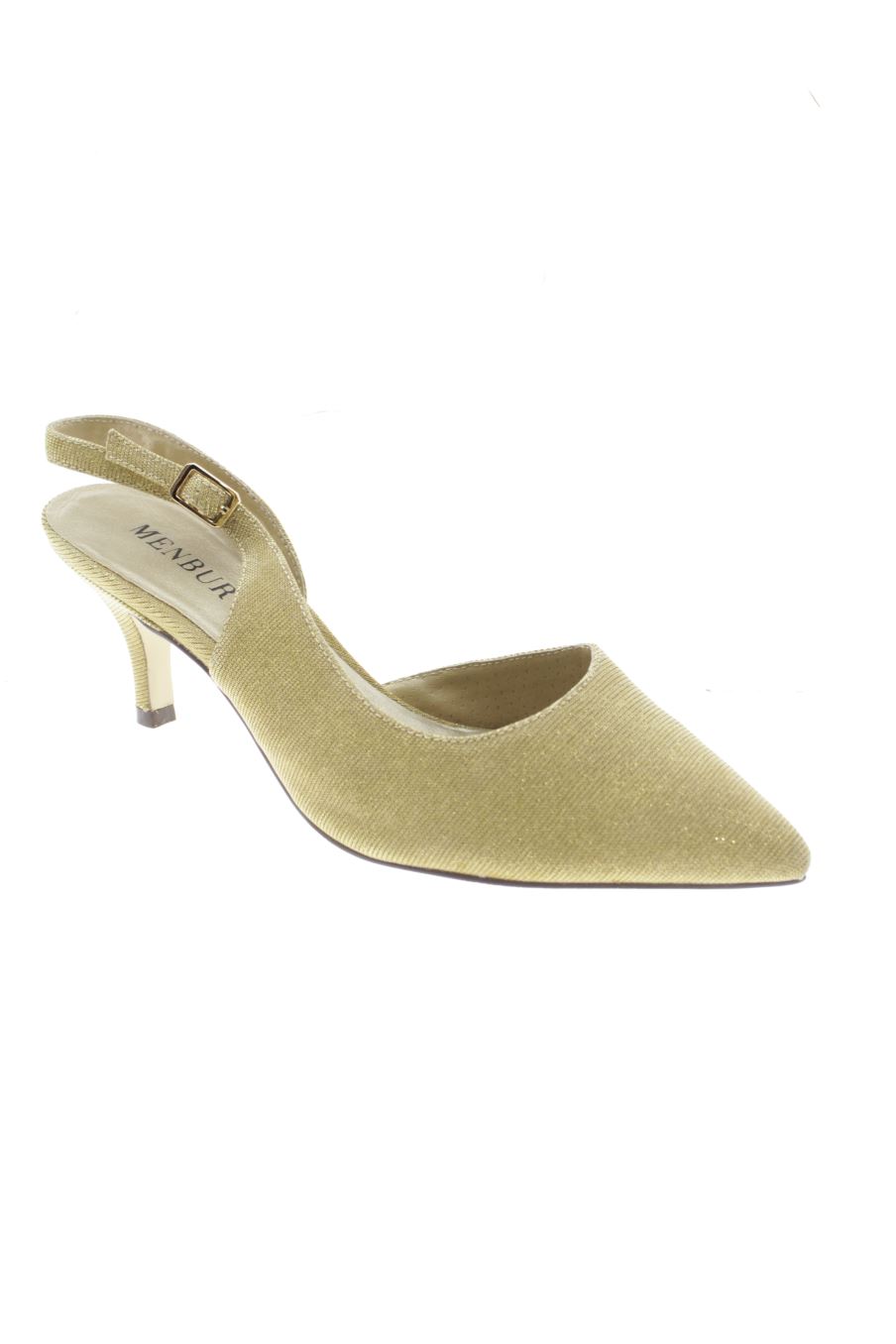 Zapatos de tacon de Menbur de la talla 39, de color dorado de