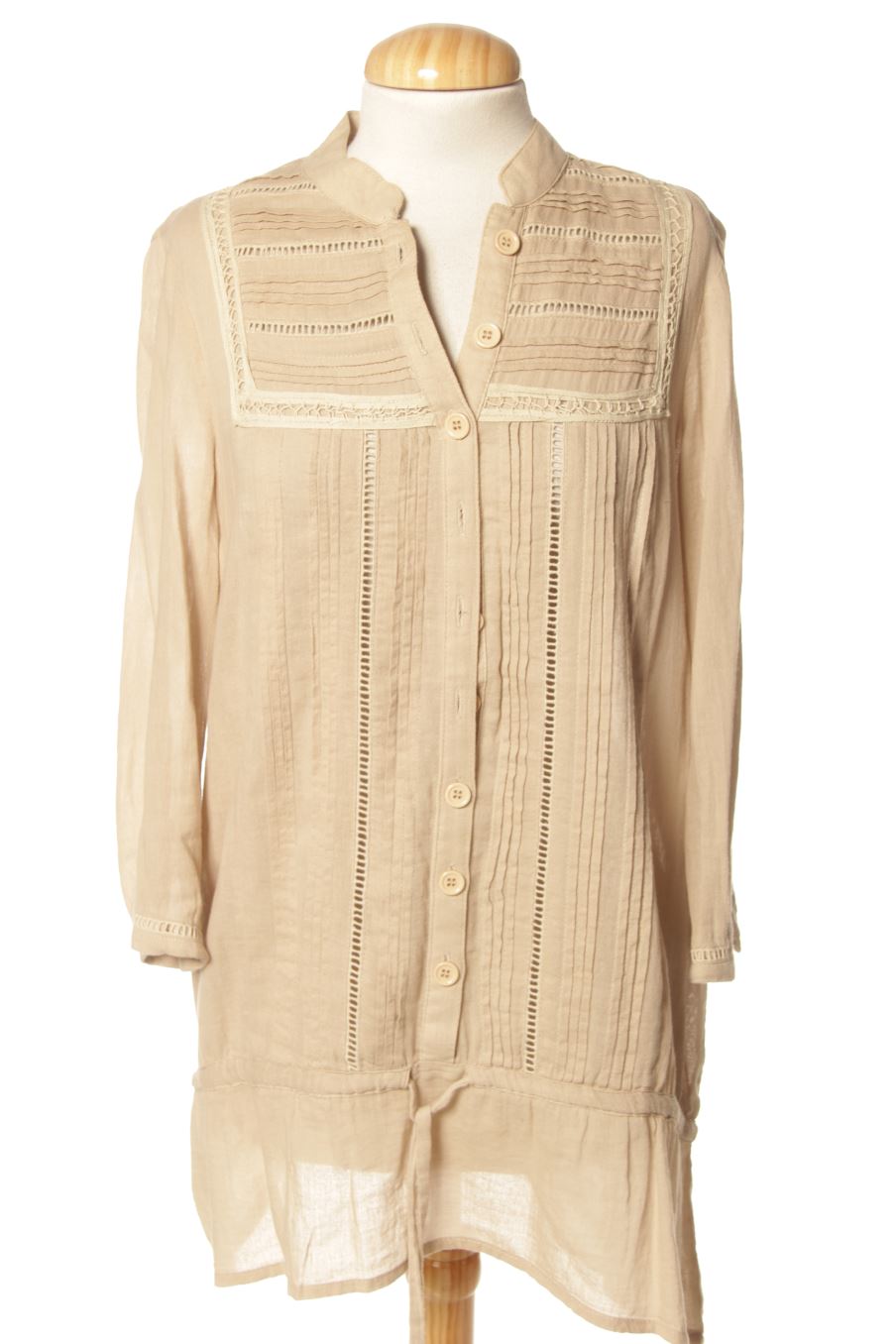 Langärmelige Bluse von SUITEBLANCO Größe 38, Farbe Braun, für