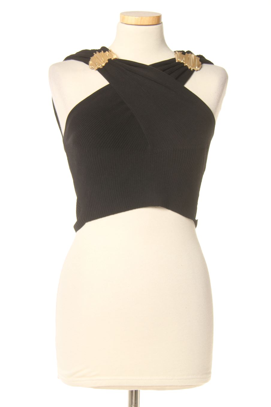Top de Zara de la talla S, de color negro