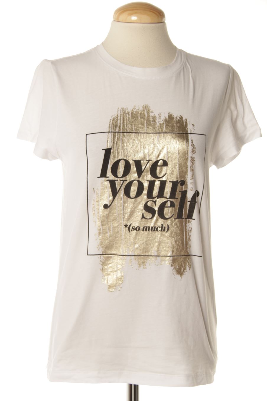 T-shirt Stradivarius de la taille XS, de couleur blanc