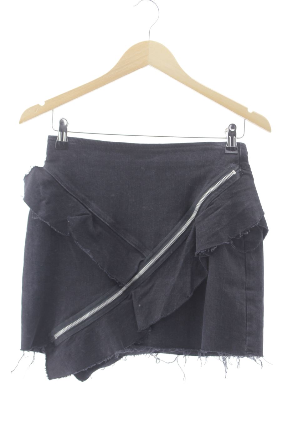 Falda de Zara de la talla XS, de color negro de ropa vaquera