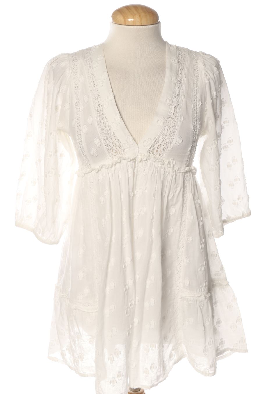 Robe casual Pull & Bear de la taille XS, de couleur blanc