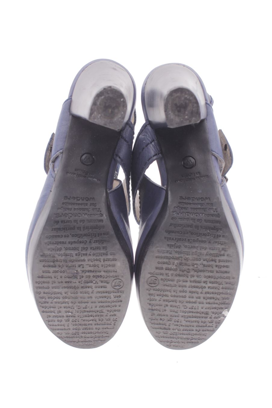 Sandalias tacon de Wonders de la talla 37, de color azul de