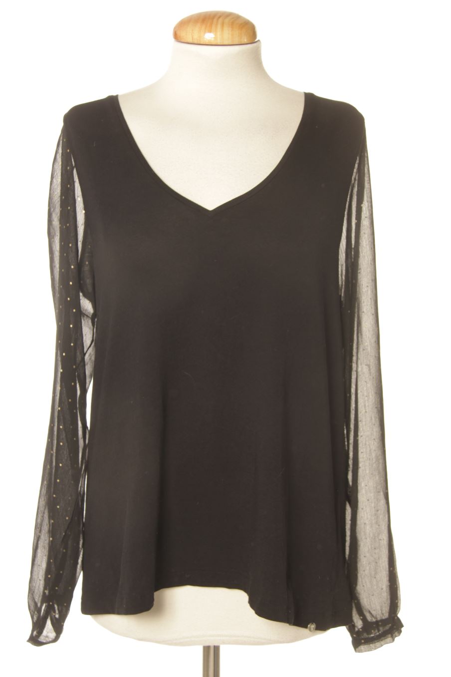 Langärmeliges T-Shirt von Yerse Größe S, Farbe Schwarz, für