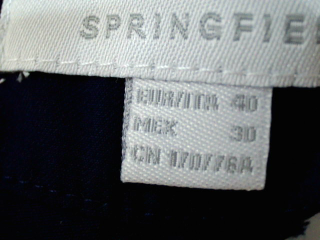 Pantalon Springfield de la taille 40, de couleur bleu marine