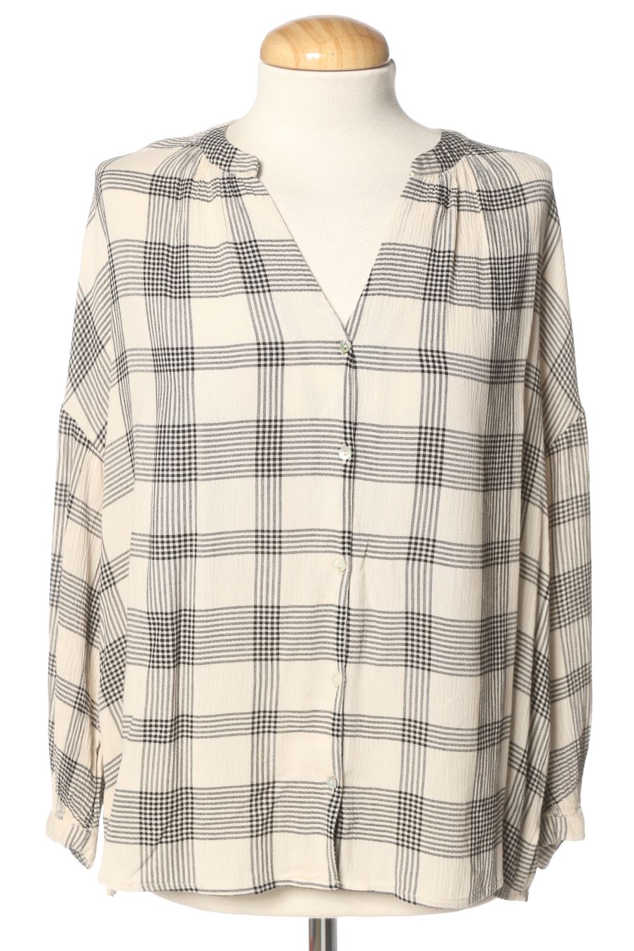 Blusa de manga larga de Oysho de la talla S, de color cuadros