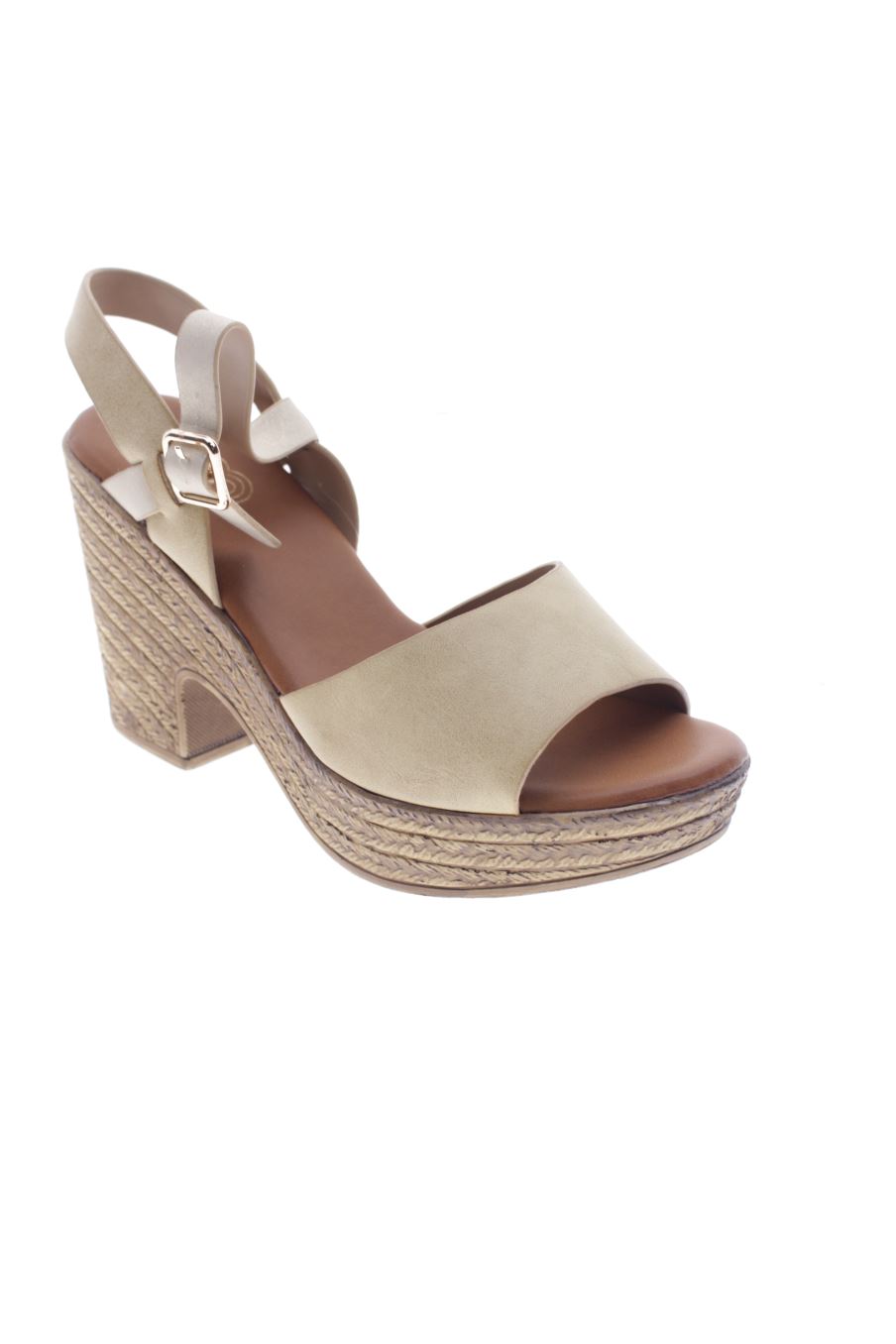 Sandalias tacon de Bosanova de la talla 36, de color beige de