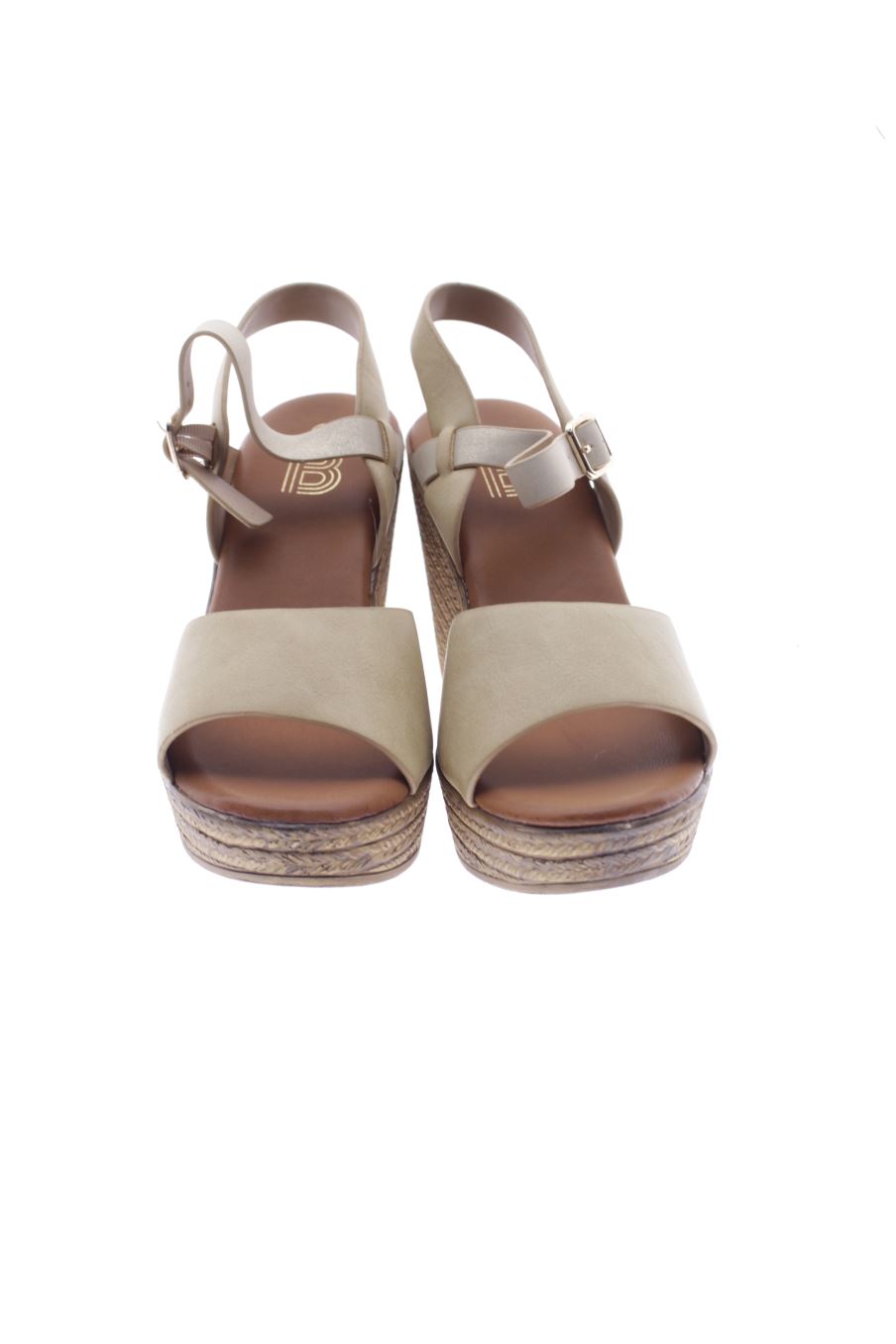 Sandalias tacon de Bosanova de la talla 36, de color beige de
