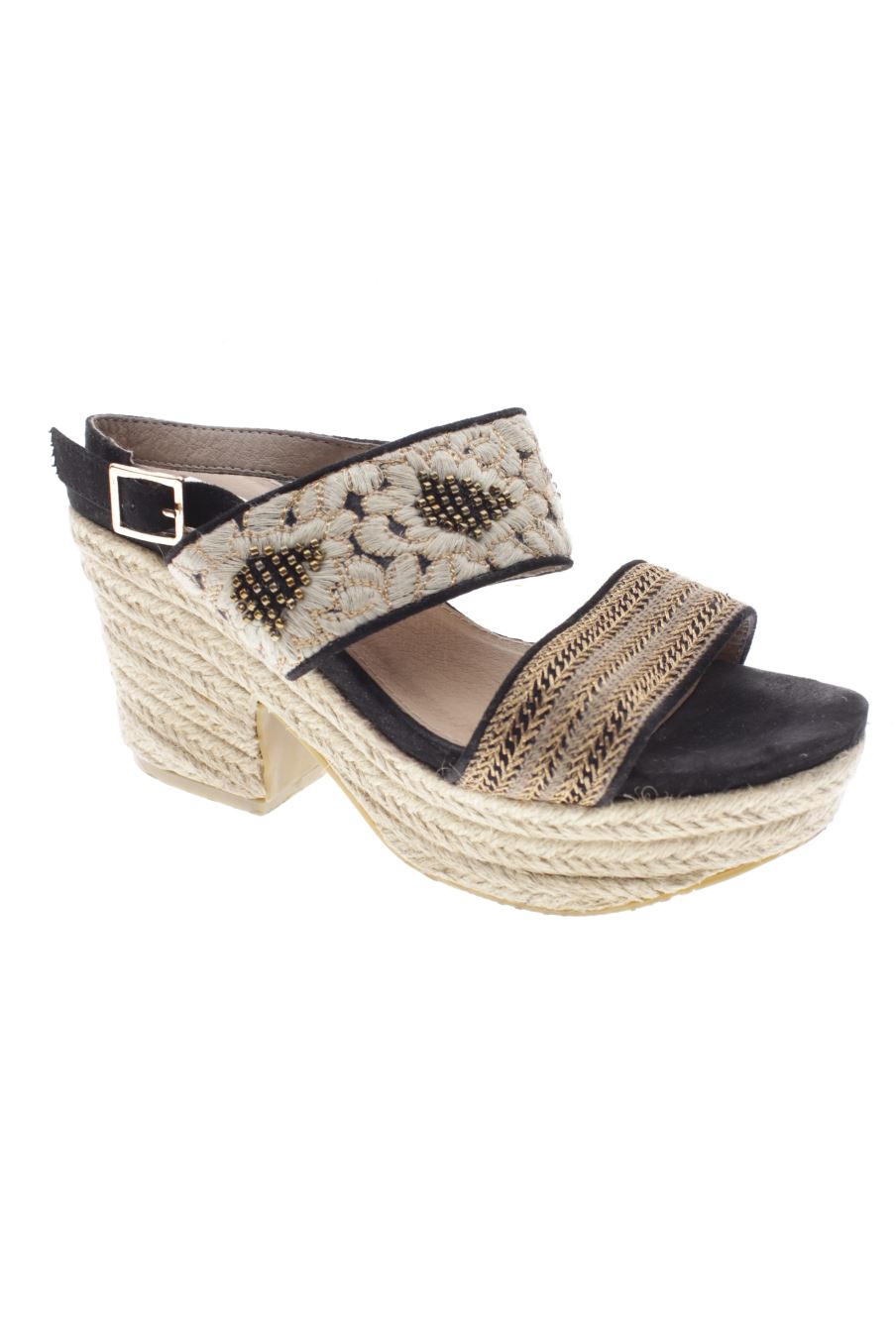 Sandalias tacon de Buonarotti de la talla 37, de color negro de