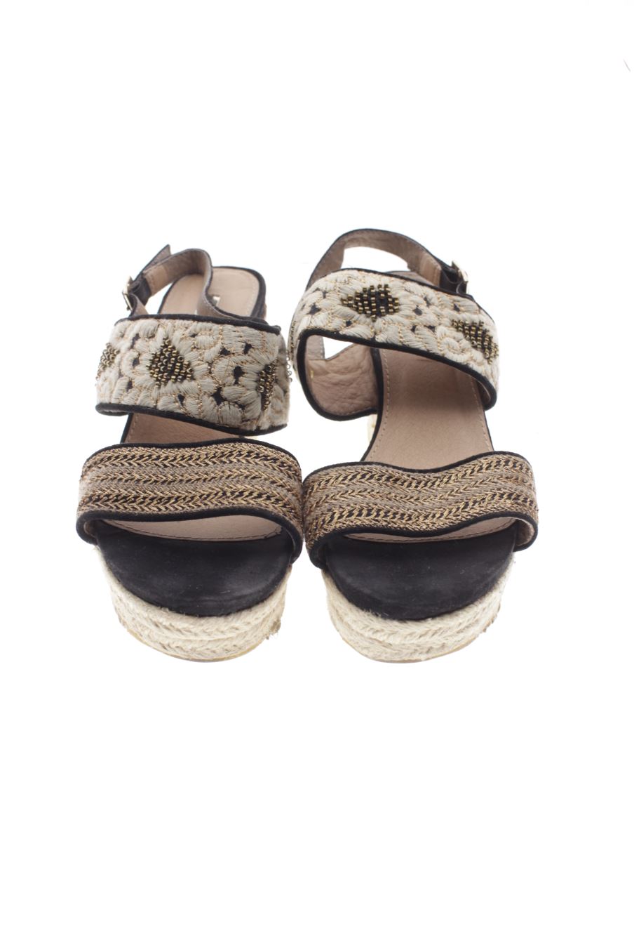 Sandalias tacon de Buonarotti de la talla 37, de color negro de