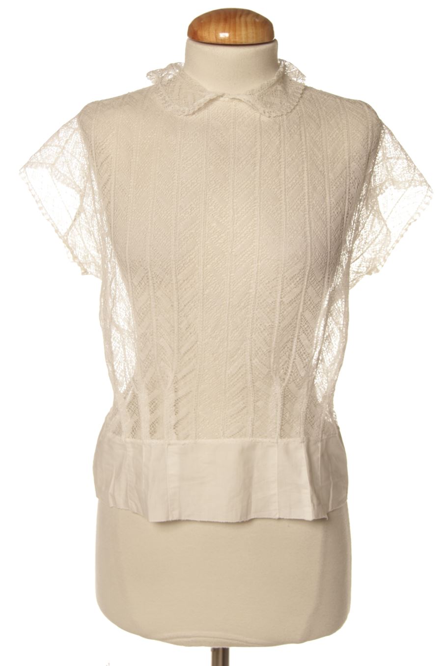 Blouse à manches courtes Zara de la taille S, de couleur blanc