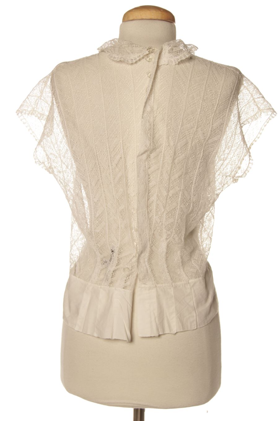 Blouse à manches courtes Zara de la taille S, de couleur blanc