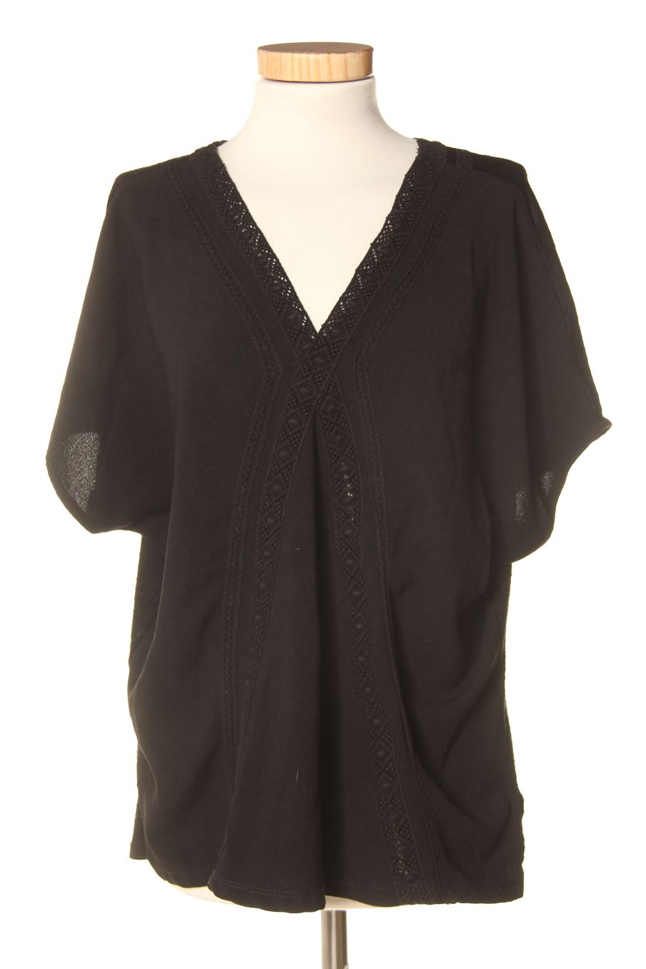 Blusa de manga corta de PERCENTIL de la talla XL, de color negro