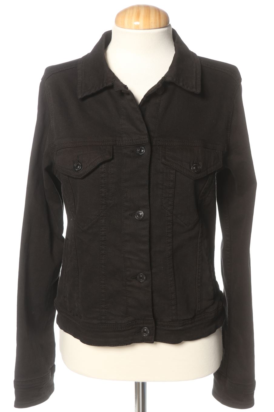 Cazadora de Mango de la talla S, de color negro de ropa vaquera