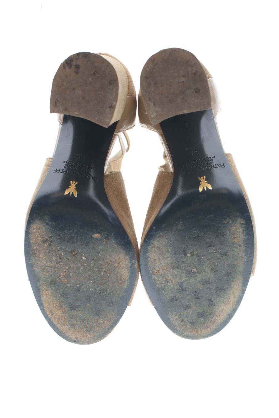 Sandalias tacon de Patrizia pepe de la talla 38, de color beige de