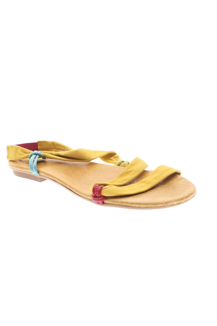 Sandalias planas de porronet de la talla 39, de color mostaza de