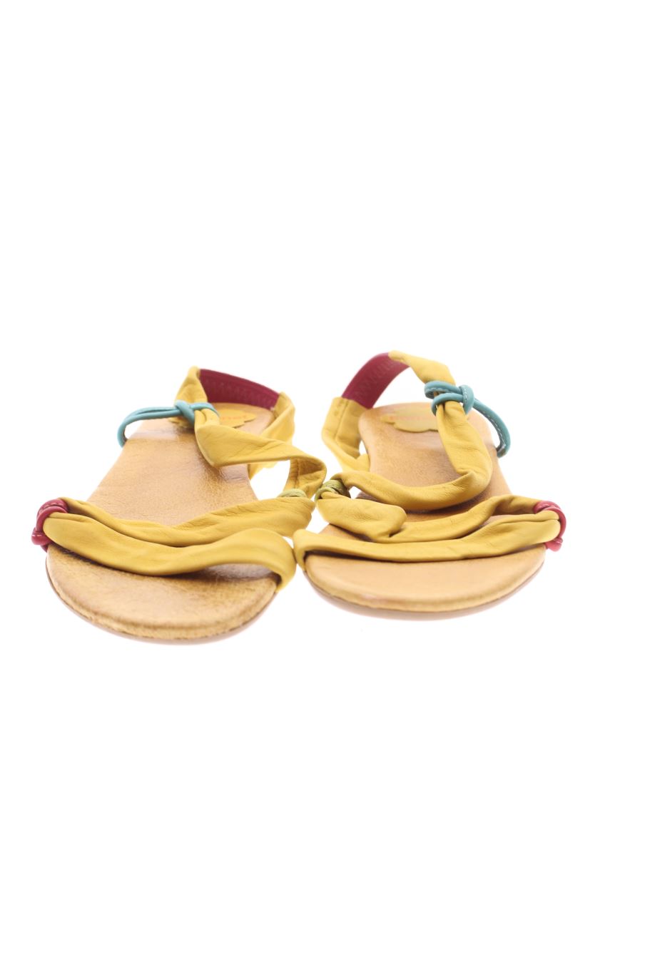 Sandalias planas de porronet de la talla 39, de color mostaza de
