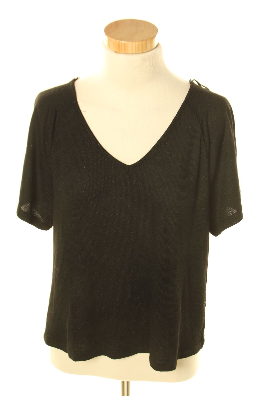 Blouse à manches courtes Monoprix de la taille XS, de couleur noir