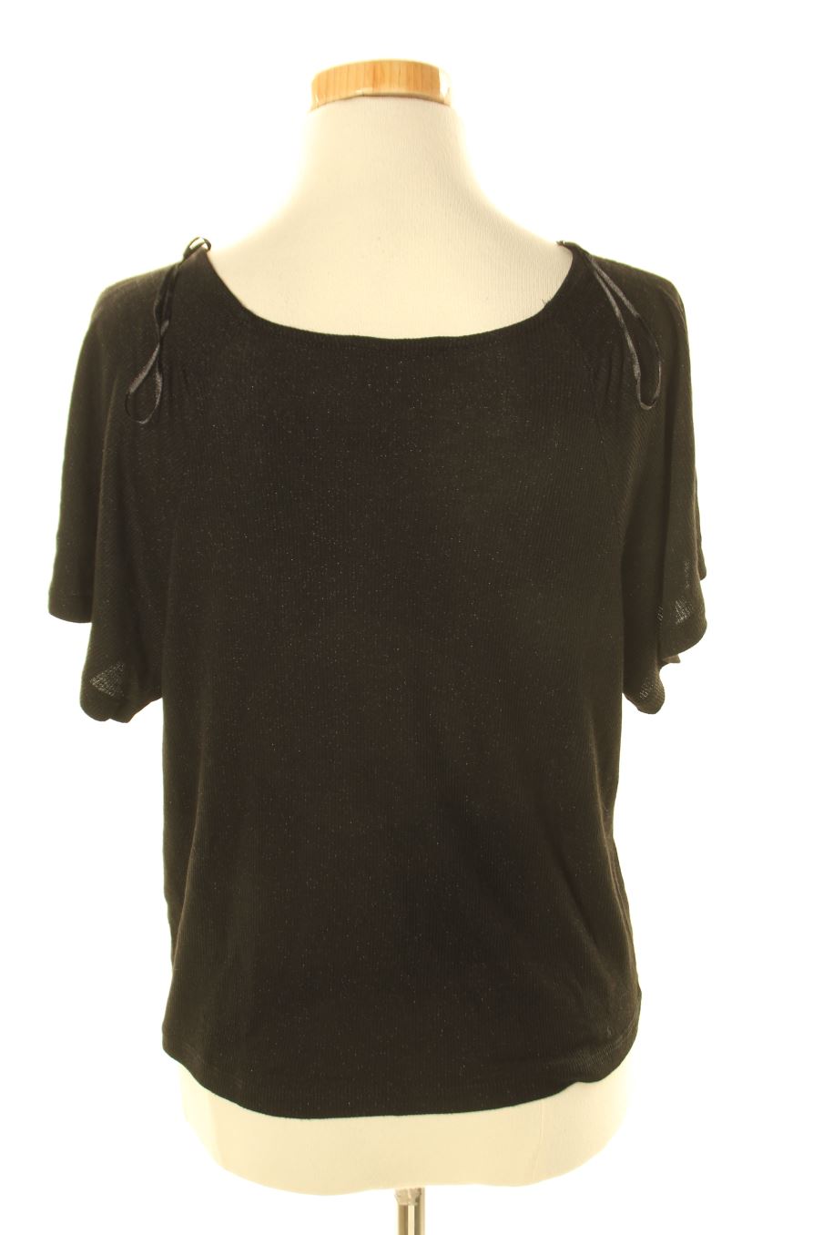 Blouse à manches courtes Monoprix de la taille XS, de couleur noir